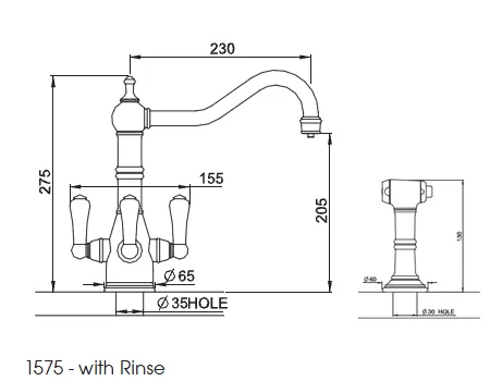 Perrin & Rowe Picardie 1575 filter tap